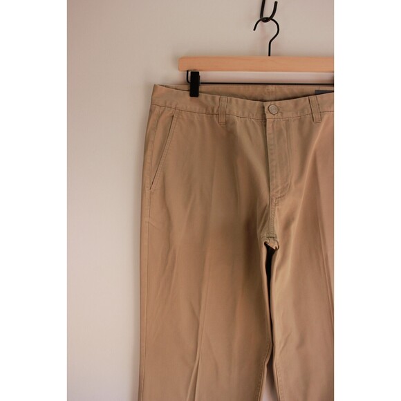 Bonobos Mens Pants Brown Flannel Lined Chino Flat Front Straight Leg Size 35x30 - Picture 4 of 11